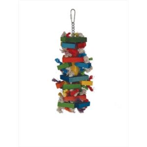 Caitec Featherland Paradise Med Knots N Blocks Bird Toy Pet, 5″ x 13″