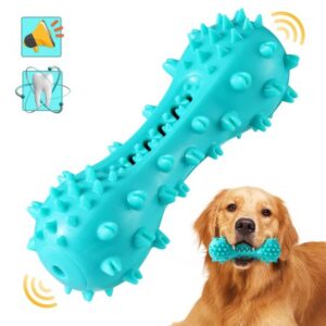 HESLAND Dog Chew Toothbrush Toys, Squeaky Teeth Cleaning Toy for Aggressive Chewers Small Medium Large Breed Indestructible Tough Dogs Dental Care