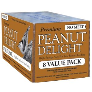 C&S Peanut Delight No-melt Suet Dough, 8 Cake Value Pack, Wild Bird Food