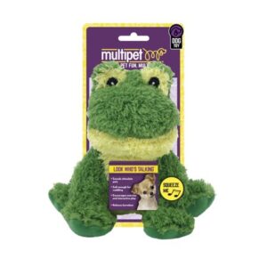 Multipet Look Who’s Talking Plush Frog Dog Toy