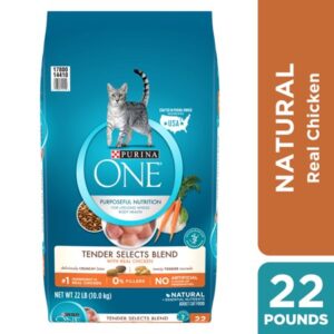 Purina ONE Tender Selects Natural Cat Food, Chicken Cat Food, 22 lb. Bag