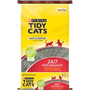 Purina Tidy Cats Non Clumping Cat Litter, 24/7 Performance Multi Cat Litter, 30 lb. Bag