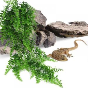 Reptile Plants Hanging Terrarium Plastic Fake Vines Lizards Climbing Decor Tank Habitat Decorations with Suction Cup for Bearded Dragons Geckos Snake Hermit Crab