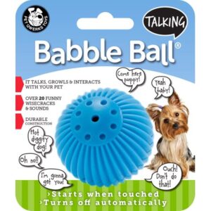 Pet Qwerks Talking Babble Ball Dog Toy, Small