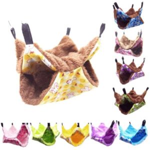 Windfall Small Animal Hammocks Pet Hanging Hammock Swinging Bed Nap Sack Swing Bag Soft Bunkbed Hammock Toy Nest Hamster Accessories for Parrot Ferret Squirrel Hamster Rats Playing Sleeping