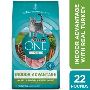 Purina ONE Natural, Low Fat, Weight Control, Indoor Dry Cat Food, +Plus Indoor Advantage, 22 lb. Bag