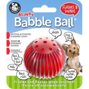 Pet Qwerks Blinky Babble Ball Dog Toy, Flashes & Sounds, Small