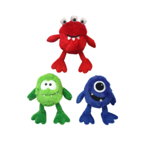 Multipet Plush Monster Dog Toy, Assorted Colors, Size: 9″
