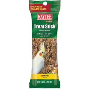 Kaytee Forti-Diet Honey Flavored Treat Stick for Cockatiels, Multipack