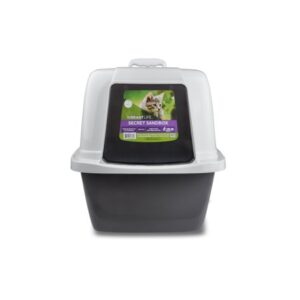 Vibrant Life Secret Sandbox Cat Litter Box, Gray and Black