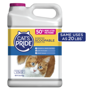 Cats Pride Scoopable Scented Lightweight Clumping Clay Cat Litter, Flushable, 12 lb Jug