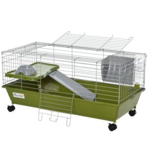 Pawhut Small Animal Cage with Platform, 35″