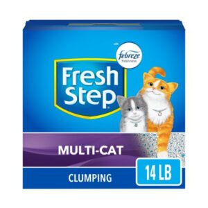 Fresh Step Multi-Cat Scented Litter with the Power of Febreze, Clumping Cat Litter, 14 lbs