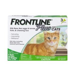 FRONTLINE Plus for Cats and Kittens (1.5 lbs and over) Flea and Tick Treatment, 3 Doses