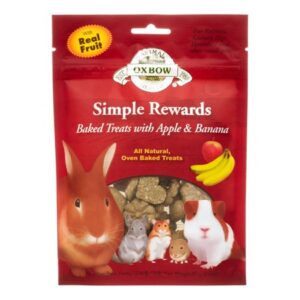 Oxbow Pet Products Simple Rewards Baked with Apple & Banana Small Animal Treats, 2 oz.