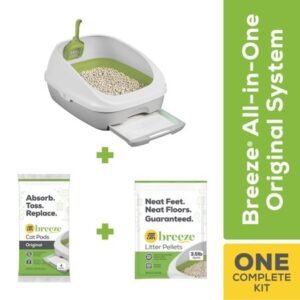 Purina Tidy Cats Litter Box System, BREEZE System Starter Kit Litter Box, Litter Pellets & Pads