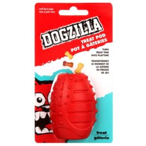 Dogzilla Rubber Treat Dispensing Dog Toys, Small, Red