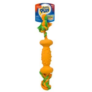 Hartz Dura Play Tug of Fun Dumbbell Bacon Scented Dog Toy