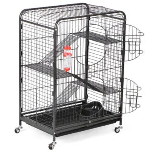 Topeakmart Ferret and Small Animal Cage, Black, 37″