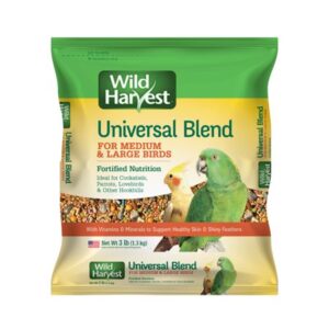 Wild Harvest Universal Blend For Medium And Large Birds 3 Pounds, Fortified Nutrition