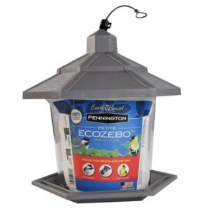 Pennington, Gray Plastic Hopper Chickadee Wild Bird Feeder, 2.5 lb. Capacity