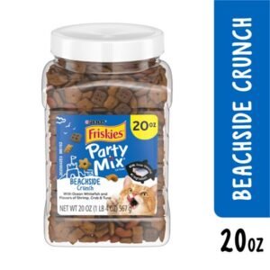 Friskies Cat Treats, Party Mix Beachside Crunch, 20 oz. Canister