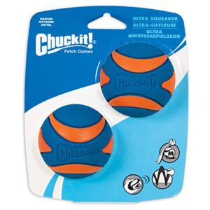 Chuckit! Ultra Squeaker Ball High Bounce Dog Toy, Medium, 2 Count