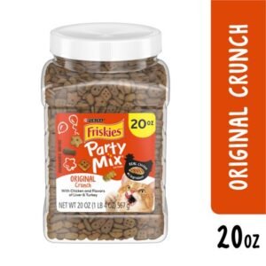 Friskies Cat Treats, Party Mix Original Crunch, 20 oz. Canister