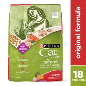 Purina Cat Chow Naturals Original Dry Indoor Cat Food With Added Vitamins, Minerals and Nutrients, 18 lb. Bag