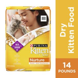 Purina Kitten Chow Nurture Dry Kitten Food, Muscle + Brain Development Chicken Recipe, 14 lb. Bag