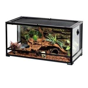 REPTI-ZOO Reptile Glass Terrarium, Double Hinge Door with Screen Ventilation Reptile 36″ x 18″ x 18″