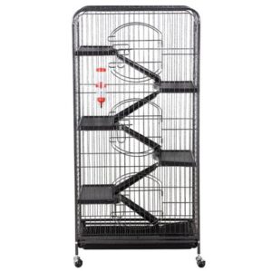 Topeakmart 52″ Small Animal Cage for Rabbit, Rat and Ferret, Black