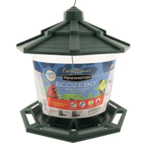 Pennington Green Resin Ecozebo Wild Bird Feeder, 7 lb. Hopper Capacity