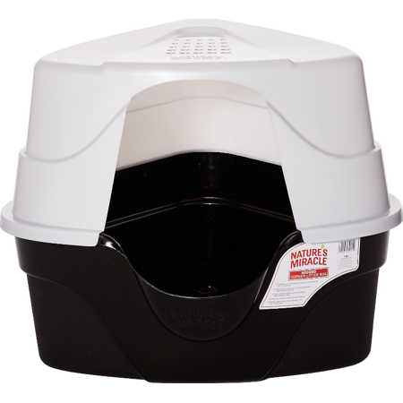 Nature’s Miracle Hooded Corner Litter Box, With Odor Control Charcoal Filter