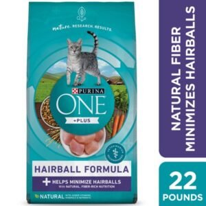 Purina ONE Natural Cat Food for Hairball Control, +PLUS Hairball Formula, 22 lb. Bag