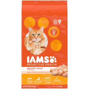 IAMS PROACTIVE HEALTH Healthy Adult Dry Cat Food with Chicken, 22 lb. Bag