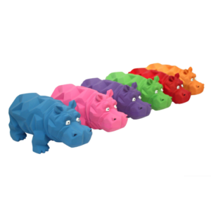 Multipet Origami Hippo Dog Toy, Assorted Colors, Size: 8″