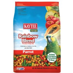 Katee Forti-Diet Rainbow Blend Parrot Food, With Real Fruit, 5 lb