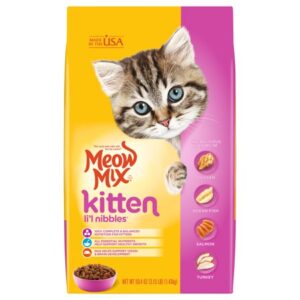 Meow Mix Kitten Li’l Nibbles Dry Cat Food, 3.15-Pound Bag