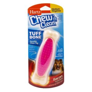 Hartz Chew ‘n Clean Tuff Bone Dog Chew Toy, Medium, Color May Vary