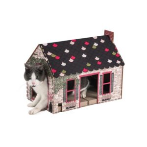 Pet Champion Corrugated Cat Scratching Cottage Playhouse W Catnip