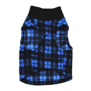 Pet Dog Polar Fleece Vest, Autumn Winter Pet Plaid Jacket Dog Coat Cold Weather Clothes Apparels for Small Medium Large Dogs,Blue,XS