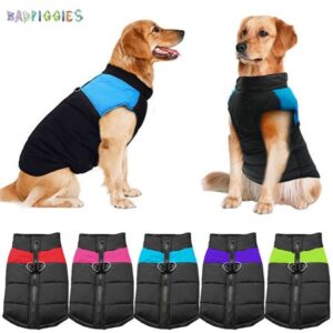 BadPiggies Waterproof Cold-proof Dog Warm Vest Jacket Coat Winter Clothes for Small Medium Large Dogs Pets (S, Blue)