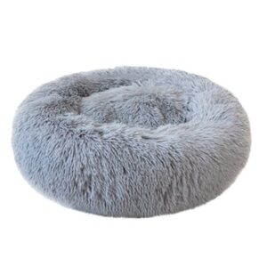 Round Plush Pet Bed for Dogs & Cats,Fluffy Soft Warm Calming Bed Sleeping Kennel Nest