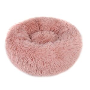 Round Plush Pet Bed for Dogs & Cats,Fluffy Soft Warm Calming Bed Sleeping Kennel Nest