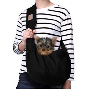 TOMKAS Dog Carrier for Small Dogs Puppy Carrier for Small Dogs Black Adjustable buckle for 3-10 lbs