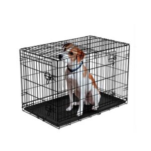 Vibrant Life, Double-Door Folding Dog Crate with Divider, Small, 22″