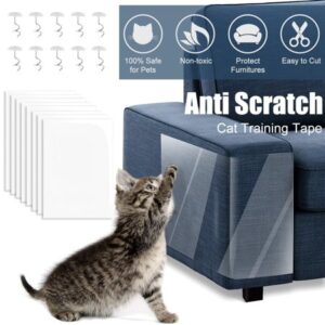 Elegant Choise 8 PCS Cat Scratcher Sofa Scraper Tape Scratching Post Furniture Couch Guard Protector Cover Deterrent Pad Furnitures Anti Scratch Protector