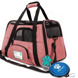 PetAmi Premium Airline Approved Pet Carrier, Light Red