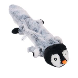 Cibee Skinny Peltz Unstuffed Squeaky Plush Durable Dog Toys, Milk, Lion, Penguin